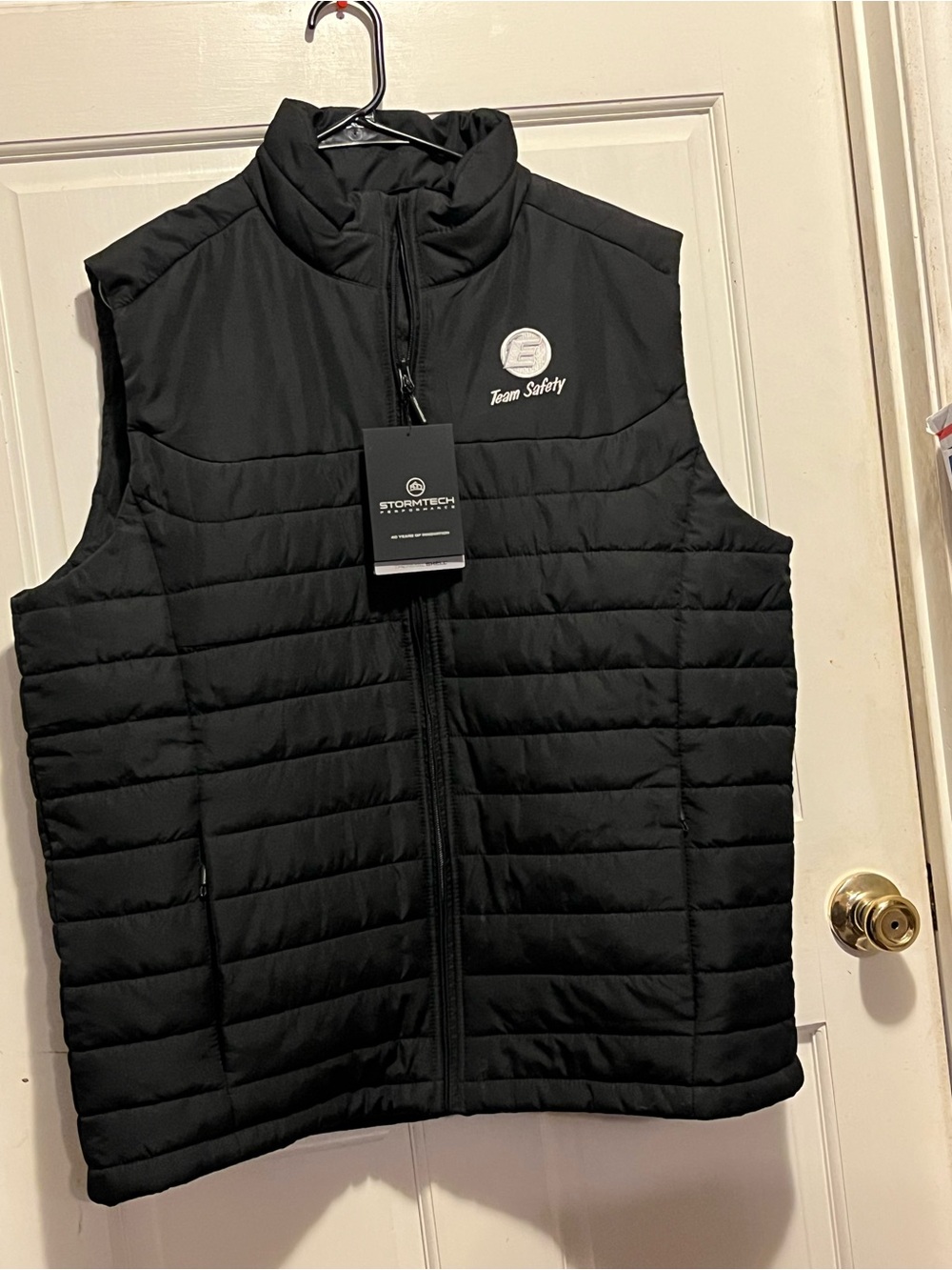 StormTech Men’s Black Quilted Vest — Team Safety Embroidered